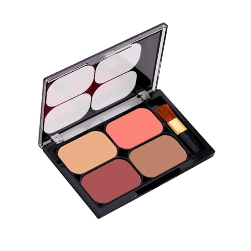 Image of Colors Queen Blush and Highlighter Palette for Face Makeup | Matte Finish, Highly Pigmented & Lightweight Silky Smooth Texture | Blusher and Highlighter Palette with Brush (Multicolor - 04)