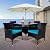 Y Enjoy Patio Dining Set,5 Piece Outdoor Wicker Bistro Set PE Rattan Dining Table and Chairs,Furniture Set with Umbrella Cutout for Backyard Outdoor Kitchen Lawn & Garden (Black-Lakeblue), KLE-05
