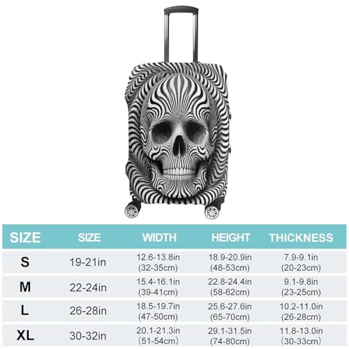 Tear-Resistant Luggage Protector Cover Breathable Anti-Dust Suitcase Guard Eco-Friendly Shockproof Design for Long-Haul Travel & Business Trips Enhanced Luggage Protection Skull Illusion2