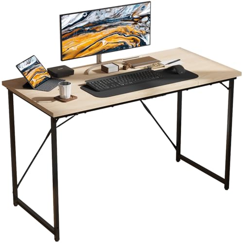 JUMMICO Escritorio de 100 x 50 x 75 cm, Mesa pequeña para Ordenador, Mesa de Oficina para Estudio, Mesa de Ordenador, pequeña para casa, Oficina, Color Beige