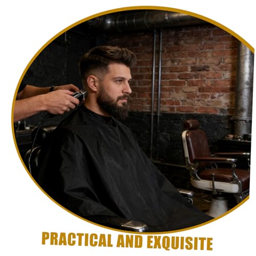 Capa de barbería negra 120x150 cm con cierre a presión miniatura 4