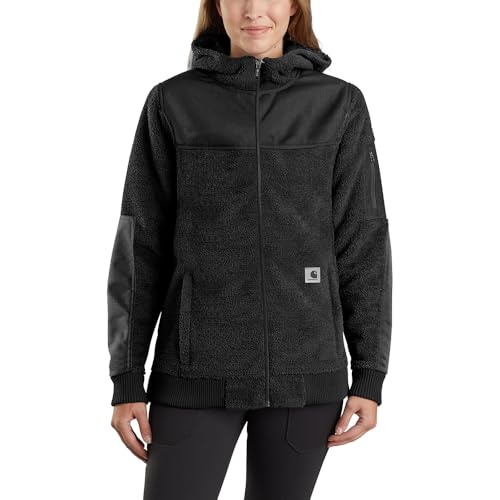 Carhartt Women's Yukon Wind Fighter Fleece Active Jacket, Black, Medium