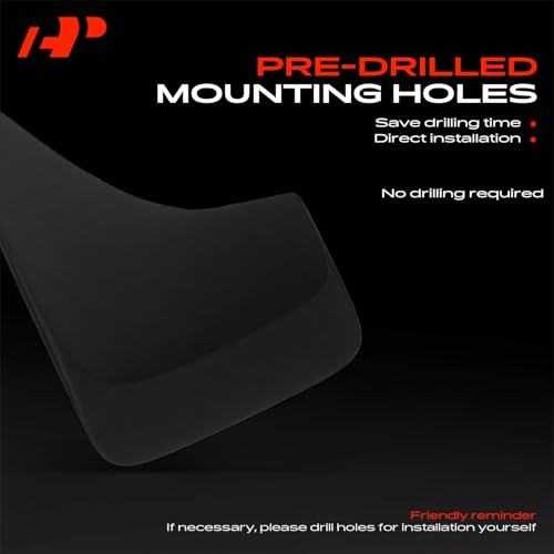 A-Premium Mud Flaps Compatible with Chevrolet Aveo, Camaro, Cavalier, Classic, Cobalt, Corvette, HHR, Impala, Malibu, Metro, Prizm, S10, Set of 4 Mud Guards Front and Rear, Drilling Required by A-Premium - Used condition - Image 6