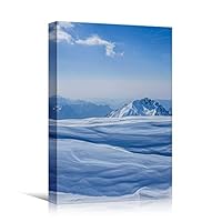 Canvas Wall Art Snowy Tops IV Cool Dramatic Mountain Nature Photography Romantics - 12x18 inches