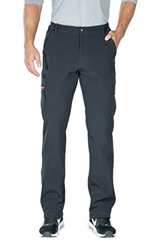 Nonwe Men's Outdoor Hiking Climbing Mountain Fleece Lined Pants Gray-1 S/30 Inseam