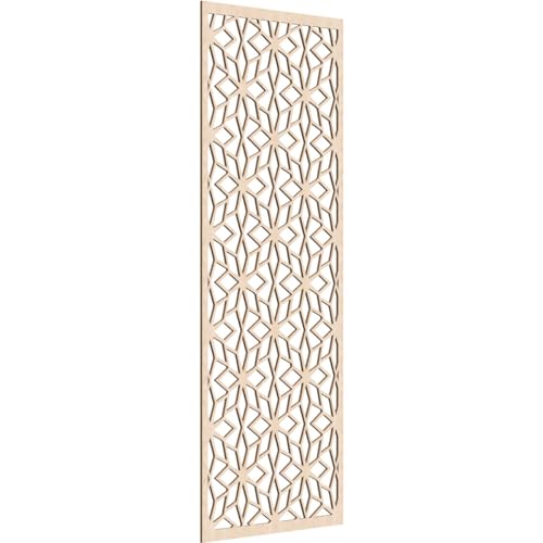 Image of 27 3 /8 inchW x 69 3 /8 inchH x 1 /4 inchT Lake Decorative Fretwork Wood Wall Panels, Red Oak