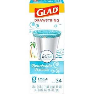 Glad Trash Luggage, OdorShield Small Drawstring Rubbish Luggage