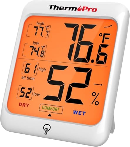 Image of LABART ThermoPro TP53 Digital Hygrometer Indoor Thermometer for Home, Temperature Humidity Sensor with Comfort Indicator & Max Min Records, Backlight Display Room Thermometer Humidity Meter