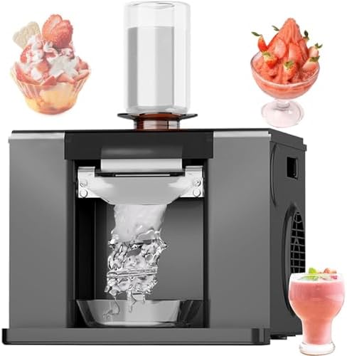 Automatic Snow Cone Machine - Electric Ice Shaver & Smoothie Maker, 60kg/Day, Air-Cooled, Ideal for Food Trucks, Restaurants, Milk Tea Shops, Home Use