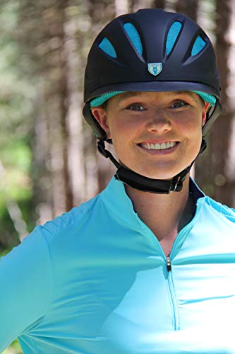 Tipperary Equestrian Horse Riding Helmet - Sportage Hybrid - Lightweight Cooling Horseback Riding Apparel - Adjustable Safety Helmet With Superior Air Flow - Black/Teal - Xs #TOP6