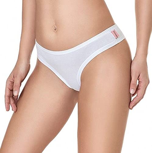  COCONUDA, 6 Slip Donna in Cotone Modello Brasiliana. Nero Taglia 5