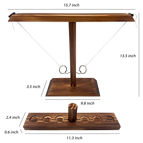 DIIQII Ring Toss Game, houten tafelblad haak ringwerpspel kinderen, premium party werpspel voor familie bar fun indoor… - Image 8