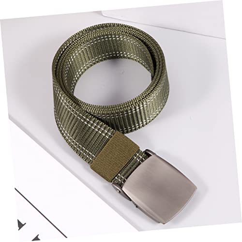 VALICLUD Belt Outdoor Buckles Webbing Adjustable Canvas Ratchet Green2