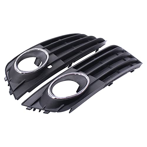 HouYeen Front Bumper Fog Light Cover Lower Grilles Grill Set for Audi A4 B8 2009 2011 2012 Left and Right Pair Black