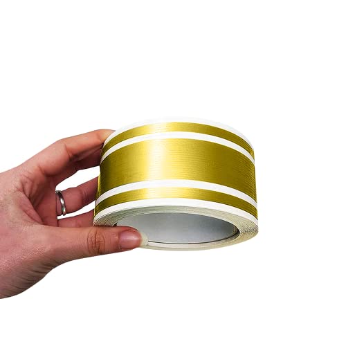 Tiras adhesivas para coche Quattroerre 10530 de tres cables en color oro de 50 mm x 10 metros