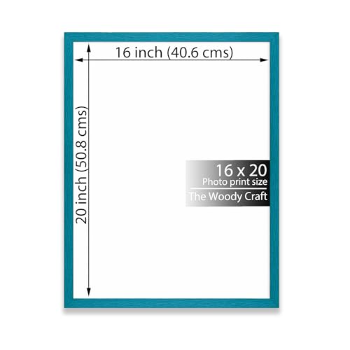 Image of Photo Frame 16 x 20 Inches | Blue Photo Frames For Wall | Vintage Wall Frame | Wooden Frame To Match Any Theme | Minimalist Big Photo Frames For Wall | Ideal Wooden Engraved Photo Frame
