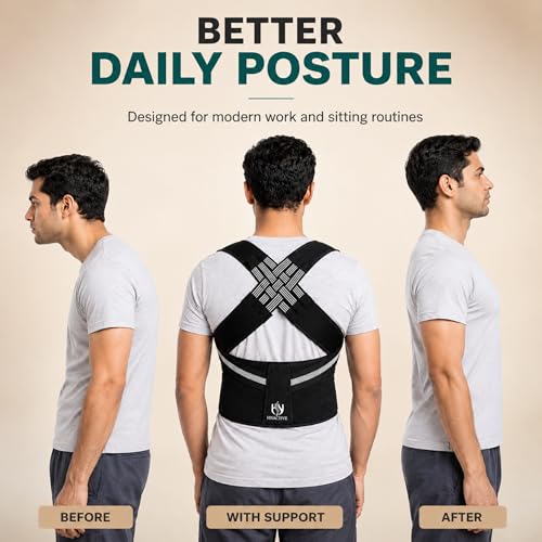 Image of Posture Corrector Belt For Men And Women Breathable Neoprene Back Support Belt Adjustable Back Straight Belt Shoulder And Clavicle Support For Daily Posture Correction (Xcross)