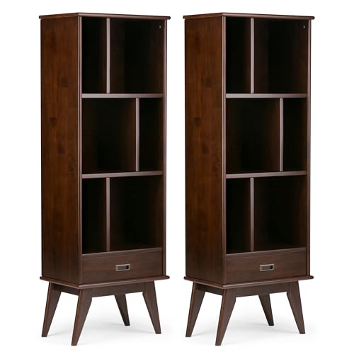 SIMPLIHOME Draper 22 inch Mid-Century Modern 6 Cubbie Bookcase with