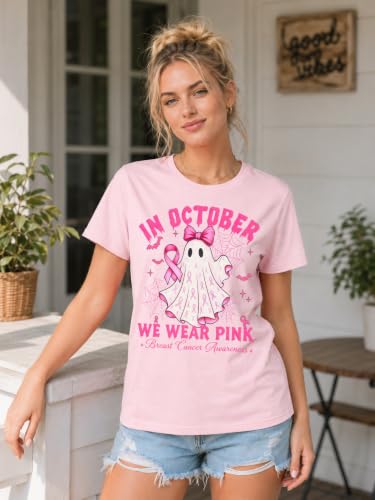 Image of Breast Cancer Shirts for Women Pink Ribbon Shirt Breast Cancer Survivor Tee