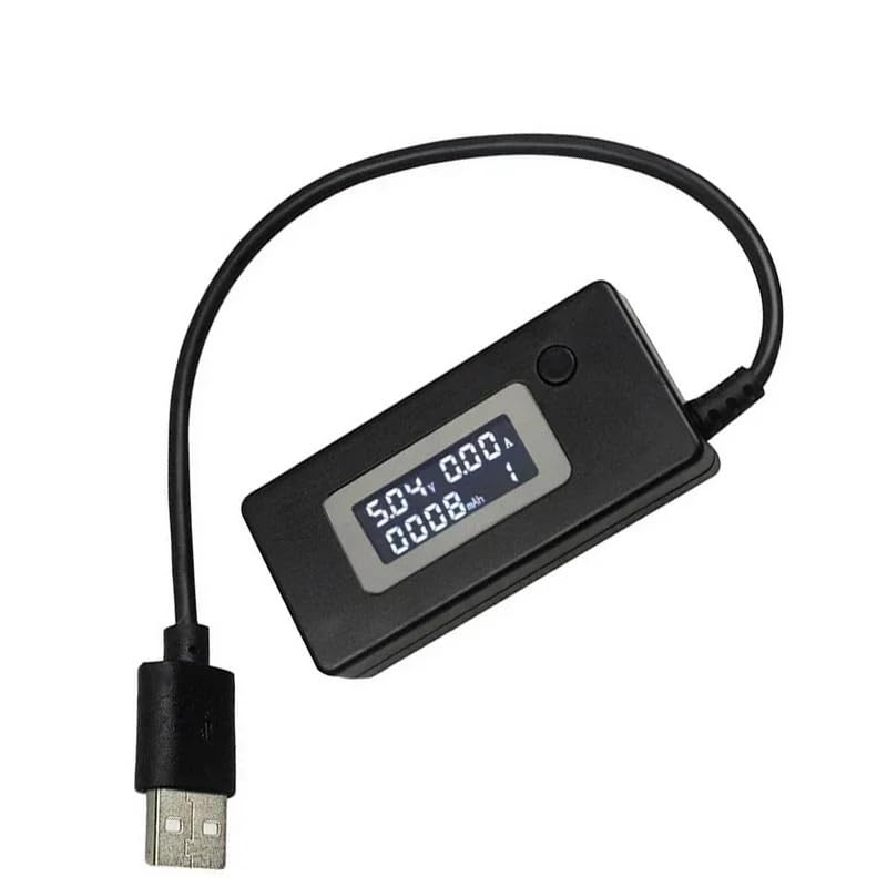CZKE 3 in 1 LCD Digital USB Voltmeter Ammeter 5V 12V DC Car Phone Voltage Current Volt Ampere Power Capacity Charger Detector Monitor(Type 4 Black)