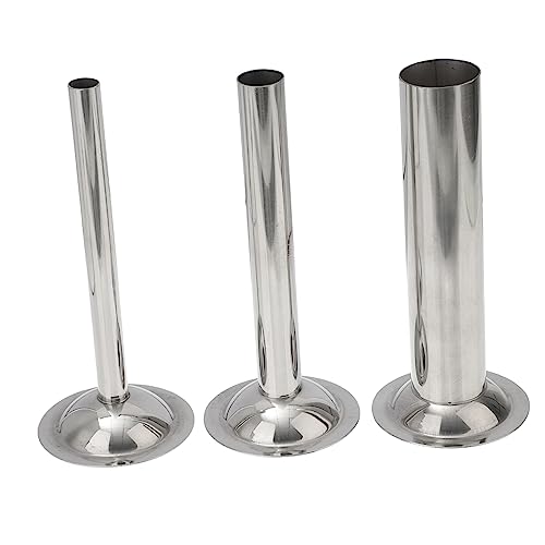 HEALEEP 3pcs Stainless Steel Sausage Stuffer Tubes Set Meat Filler Kit for Homemade Sausage Food Grinding Easy to Clean Use