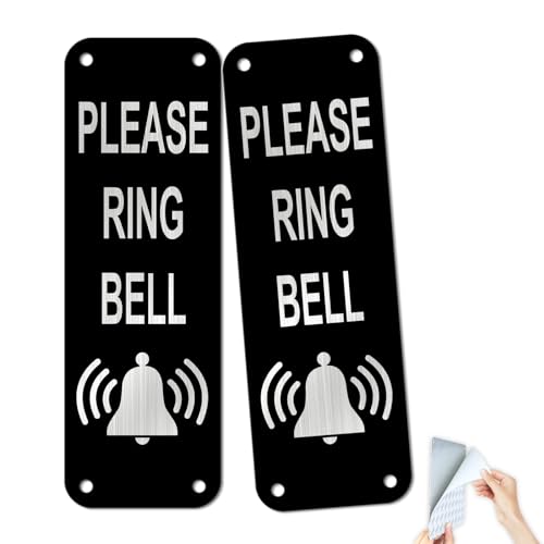 SINMAO Plaques de numéro de porte pour mur, sonnette, signalisation en aluminium brossé, 50 mm × 150 mm