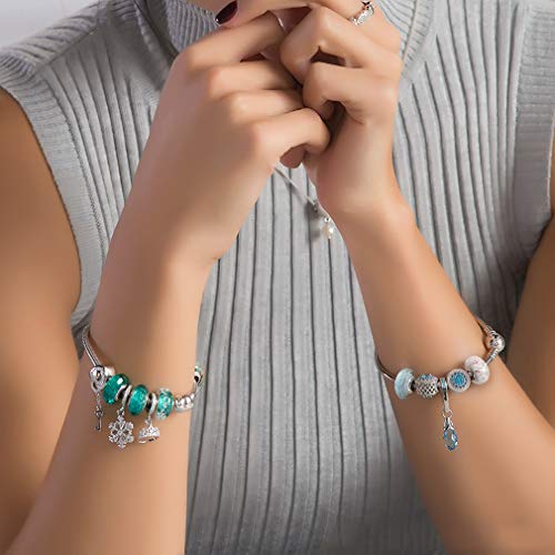 Chawin Jewelry Lampwork Murano Glass Beads Hawaii Garden Charm With 925 Sterling Silver Core Flower Blossom Charm Pink Charms #TOP6