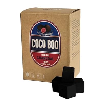 COCO BOO 100% Natural Coconut Charcoal, 72 Large Cubes, Premium Quality, Extended Burning.