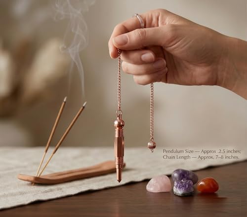 Image of Pencil Design Copper Pendulum for Reiki Healing, Dowsing & Chakra Balancing - Divination & Meditation Tool for Energy Cleansing
