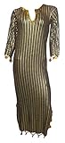 bonballoon Belly Dance Nancy Stretchy Galabeya Dress Costume Baladi Saidi 405 (Black x Gold)