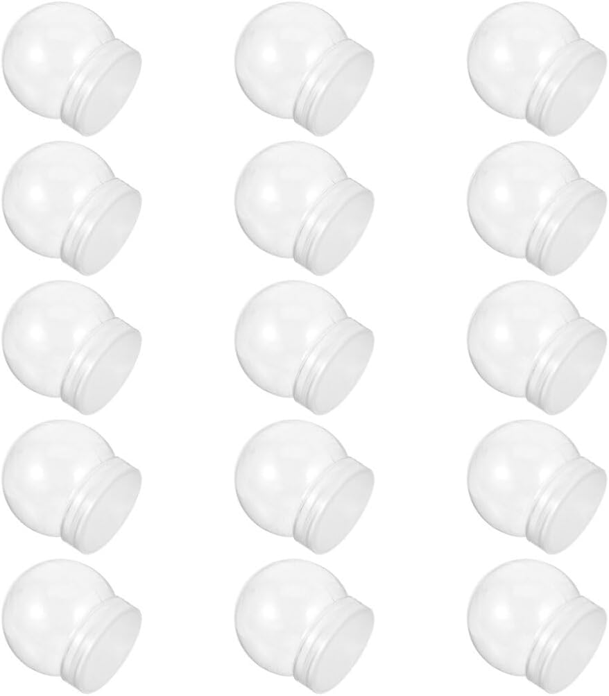 BESTOYARD 15pcs DIY Snow Globe Water Globe Clear Plastic Empty Snow Globe Jar with