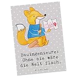 Mr. & Mrs. Panda Ansichtskarte Bauingenieur Held - Geschenk, Ansichtskarten, Bauüberwachung, Berufe, Beruf, Postkarte, Wertschätzung, Grußkarte, Infrastruktur, Brückenbau, Postkarten, Bauingenieure