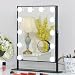 FENCHILIN Lighted Makeup Mirror Hollywood Mirror Vanity Makeup mirror with Light Smart Touch Control 3Colors Dimable Light Detachable 10X Magnification 360°rotation(Black)