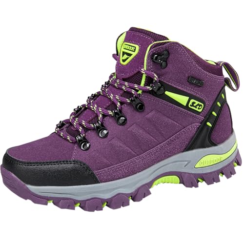 CuteFlats Damen rutschfeste Schnürschuhe/Outdoor-High-Top-Trekkingschuhe, Wanderschuhe (Lila, 41) CuteFlats Damen rutschfeste Schnürschuhe/Outdoor-High-Top-Trekkingschuhe, Wanderschuhe (Lila, 41)