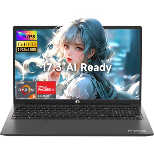 Image of NIMO 17.3 inch AI Gaming Laptop, AMD R5 6600H 6-Core, 32GB RAM 1TB SSD, Win 11
