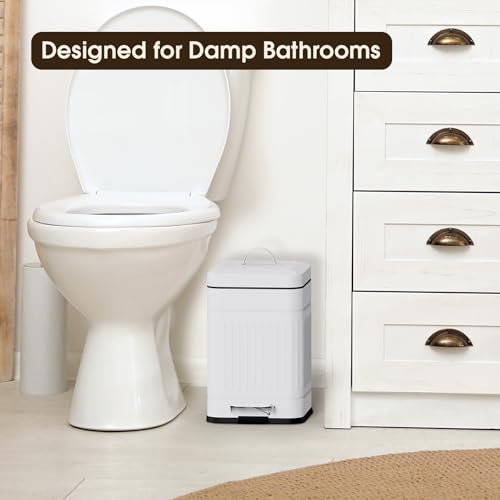 image for CEROELDA Small Trash Can with Lid-5L/1.3 Gal, Stainless Steel Outdoor 