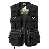 SUSHIMIAN Outdoorvest voor heren, met veel zakken, jachtvest, visvest, multifunctioneel vest, werkvest, zomer, safarivest, vissersvest met ritssluiting, grijs, L SUSHIMIAN Outdoorvest voor heren, met veel zakken, jachtvest, visvest, multifunctioneel vest, werkvest, zomer, safarivest, vissersvest met ritssluiting, grijs, L