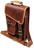 13' leather messenger bag laptop case office briefcase gift for men computer distressed shoulder bag