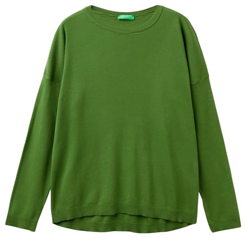 United Colors of Benetton Maglia G/C M/L 1091D100E Maglione, Verde Bosco 2G3, M Donna