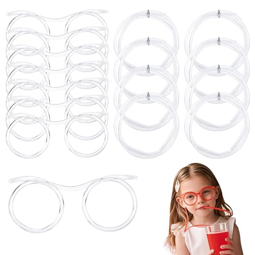 8 PCS Clear Silly Straw Glasses Reusable Funny Glass Straws Suitable for Humorous Party Gatherings Birthday Parties Classmates and Friends Get-Togethers