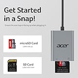 Acer SD Card Reader USB 3.0 with Cable, Aluminum Camera Memory Card Reader UHS-I, USB-A micro SD Adapter High Speed, Compatible with SDXC, micro SDHC, TF, RS-MMC, Computer, PC, Laptop, Trail Camera - Image 8