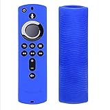 RLTech Custodia per Fire TV 4K/Fire TV (3rd Gen), Antiurto Flessibile Silicone Cover Protettiva Compatibile con all-New 2nd Gen Alexa Voice Remote Control (Blu)