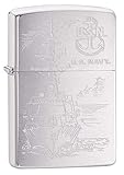 Zippo US Navy Boat and Anchor Brushed Chrome Pocket Lighter