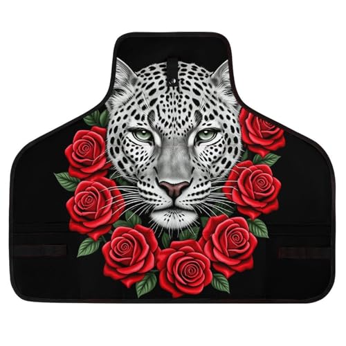 Delantal de trabajo ajustable Red Rose Cheetah con 8 bolsillos miniatura 1