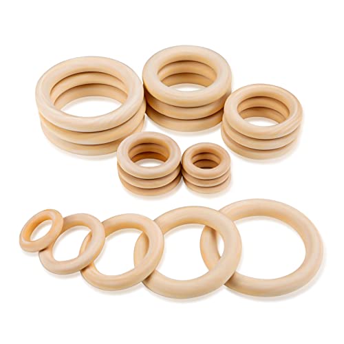 RosewineC 20 Stück Baby Holzringe Zum Basteln, Baby Kinderkrankheiten Ring...