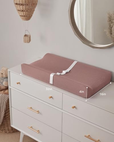 Matelas à langer en mousseline rose Blissful Diary imperméable pour commode bébé - 7