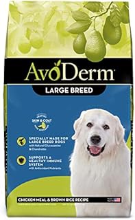 AvoDerm Natural Chicken Meal & Brown Rice Formula Large Breed Dry Dog Food, For Pet Food Allergy Support, 26 lb