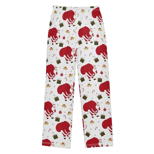 CaTaKu Boys Cute Santa Claus Candies Pants for Boys Girls Wide Leg Sweatpants Kids Long Bottoms with Pockets Size 6-14Y