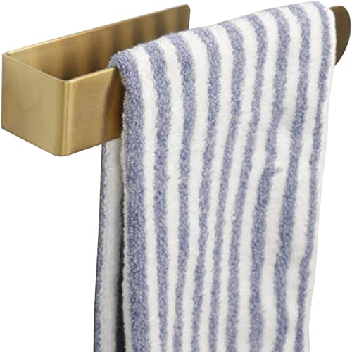 YUET 22cm Toalleros de Baño sin Taladro - Toallero Adhesivo Barra Toallero Anilla Acero Inoxidable (Dorado)