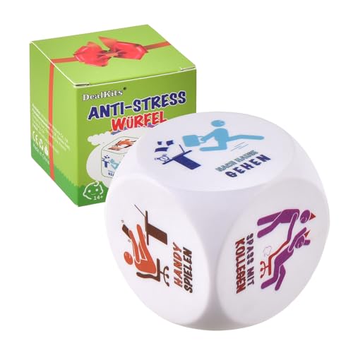 DealKits - DealKits Büro Anti-Stress Würfel, Bunte Stresswürfel zum Stressabbau mit 6 Lustigen Aktionen, Witziges Anti-Stress Spielzeug Abschiedsgeschenk Kollegen Geschenk Mit Geschenkbox Für Mitarbeiter